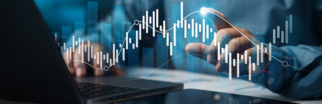 Businessman doing finances and calculating financial report with business graph growth chart, finance and investment.