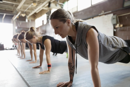 Women doing yoga pose