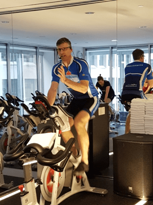 Man on Exercise Bike